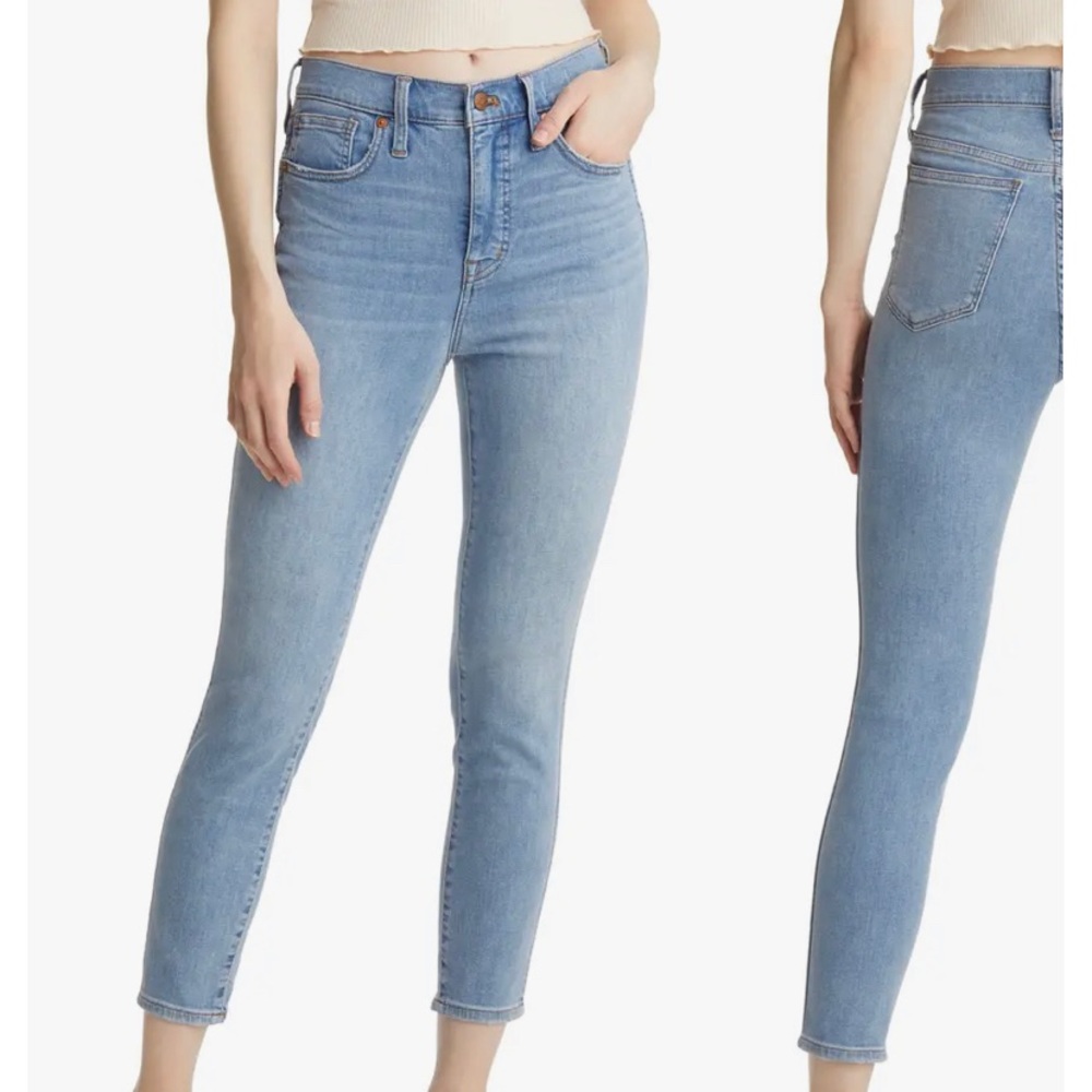 Madewell light wash 10” high-rise skinny crop jeans size 29